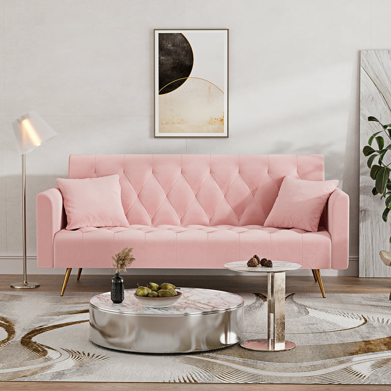 sandwich Playwright Doctrine Ouyessir Velvet Futon Sofa Bed with 2 Pillows, Variable Bed Sofa  Multifunctional Folding Sofa, 3 Position Adjustable Backrest Convertible  Sleeper Sofa Couch for Living Room(Pink) - Walmart.com