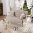 thumbnail image 1 of Ouyessir Velvet Loveseat Sofa,Modern Loveseat Settee Sofa with Gold Metal Legs,Upholstered Tufted Sofa 2 Seater Small Sofa Couch for Living Room Bedroom Apartment, 1 of 7