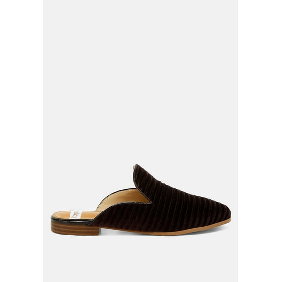 Ouzini Velvet Textured Slip On Mules
