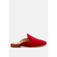 Ouzini Velvet Textured Slip On Mules