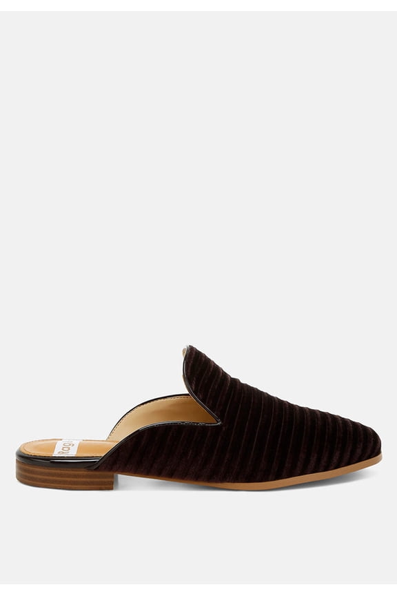 Ouzini Velvet Textured Slip On Mules