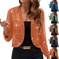 thumbnail image 1 of Ovafbau Women Dressy Casual Long Sleeve Cardigan Jacket,Womens Solid Open Front Cardigan Breathable,Fall Winter Outerwear Coat, 1 of 6