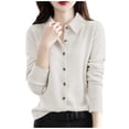 thumbnail image 1 of Ovafbau Women Dressy Casual Pullover Sweater Women Solid Button Long Sleeve Knit Sweater Fall Winter Outfits, 1 of 6