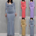 thumbnail image 1 of Ovafbau Women Fall Long Sleeve Bodycon Maxi Dress Women's Solid Crewneck Bodycon Long Sleeve Ankle Dress Fall Dresses, 1 of 6