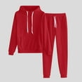 thumbnail image 1 of Ovafbau Women Long Sleeve Hooded Sweatshirts Set,Womens Solid Zip Up Hoodie & Jogger Set,Women Fall Winter Outifits Set, 1 of 6