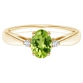 thumbnail image 1 of Oval 1 Ctw Peridot Gemstone 925 Sterling Silver Solitaire Women Wedding Ring, 1 of 5