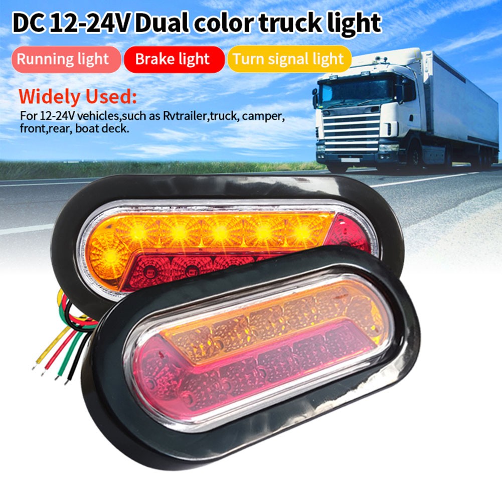Oval 12Led Corner Side Marker Indicator Rear Tail Light Lamp For Truck Trailer