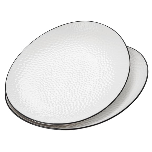Oval 2 Ceramic Serving Platter, Large Food Tray for Entertaining Parties