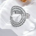thumbnail image 1 of Oval 304 Stainless Steel Open Cuff Rings for Women Stainless Steel Color adjustable, 1 of 5