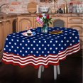 thumbnail image 1 of Oval 4th of July Tablecloth 60x84 Inch, Memorial Day Patriotic Tablecloth, Polyester Waterproof Wrinkle Resistant Washable Tablecloth, Holiday Kitchen Independence day Festival Home Dining Room Decor, 1 of 6