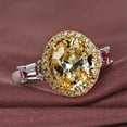 thumbnail image 1 of Oval AAA Yellow Large Cz Band Ring Women's 925 Silver Engagement Ring Size 6-10, 1 of 4