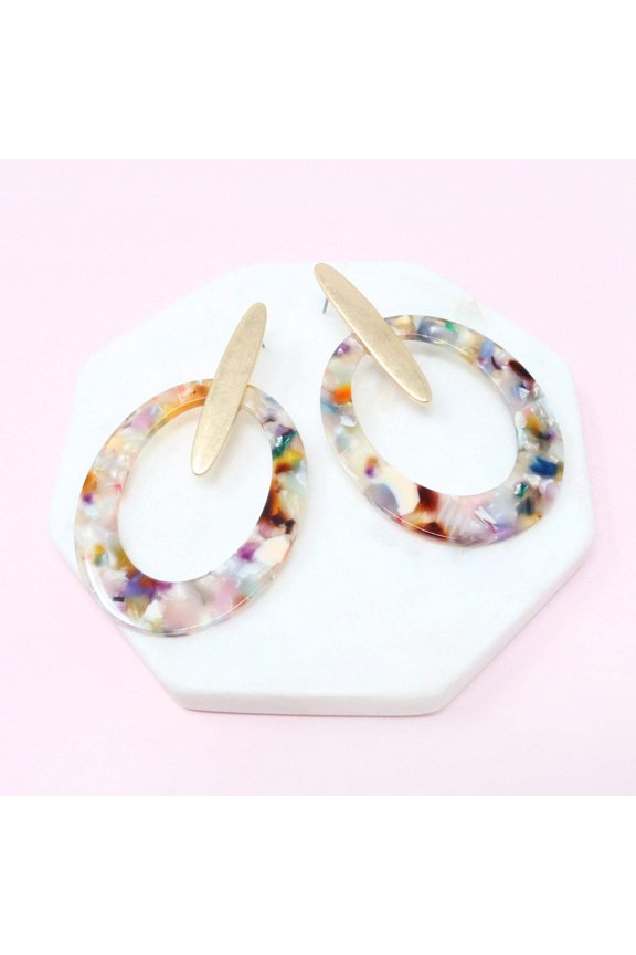 Oval Acetate Fashion Statement Earring