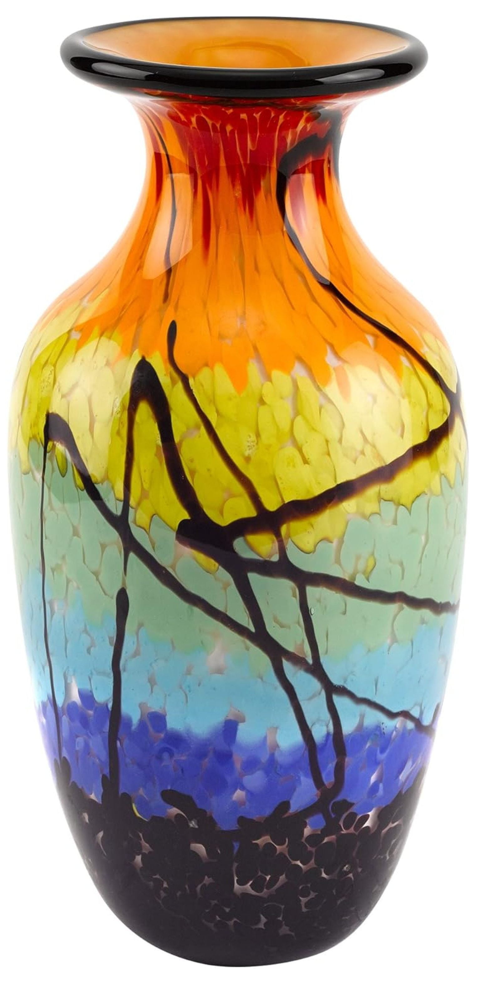 Colorful Abstract Murano Style Glass Table Vase