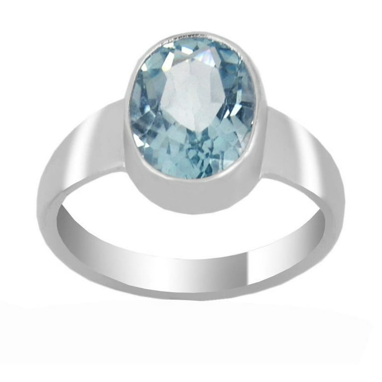 Natural Aquamarine Ring 5.50 Carat/925 order Sterling Silver/Handmade Aquamarine Ring/Christmas Day Gift