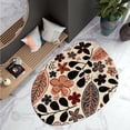 thumbnail image 1 of Oval Area Rug, Beige Carpet 12X12, Bedroom, Hallway, Handmade Woolen Rugs, Floral Design, 1 of 6
