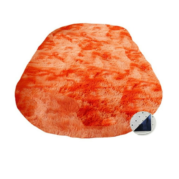 Oval Area Rug Orange 4x6.6ft Soft Long Plush Furry Shaggy Cartpet for Bedroom Living Room