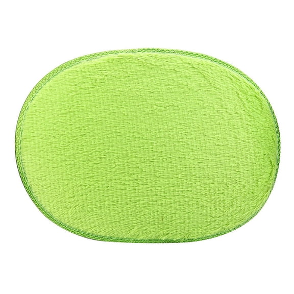 Oval Area Rugs, Soft Faux Fur Floor Mat for Tent, Bedroom, Yoga, Playroom, Home Decor, Washable, Plush Carpet for Floor & Decor, 15.7"x11.8", Green