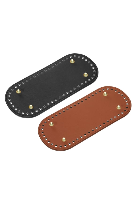 Oval Bag Bottom Shaper Pad, 2Pack 22x10cm PU Leather Cushion Base Black, Brown