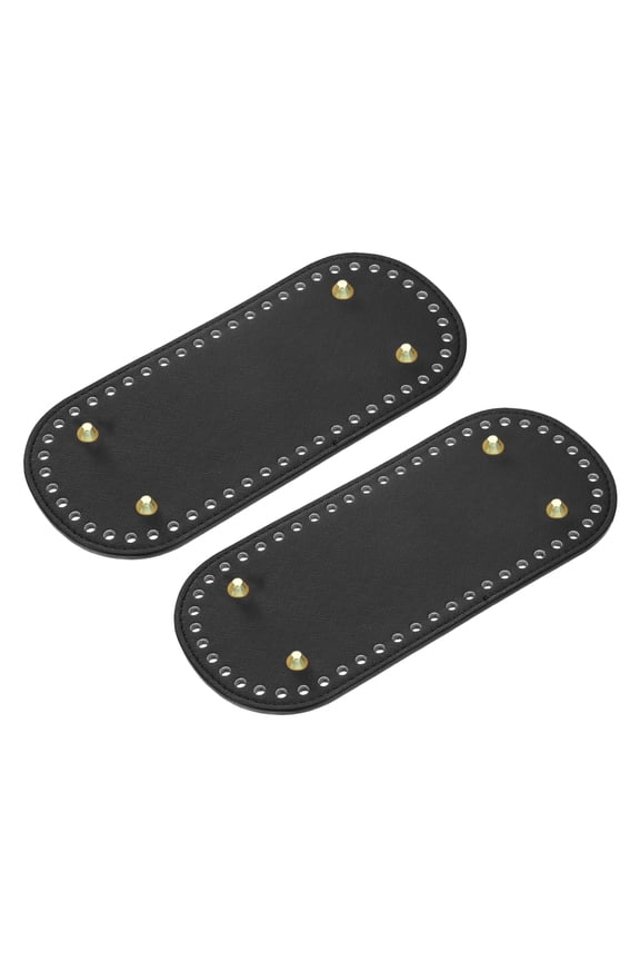 Oval Bag Bottom Shaper Pad, 2Pack 22x10cm PU Leather Cushion Base Black