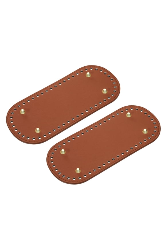 Oval Bag Bottom Shaper Pad, 2Pack 22x10cm PU Leather Cushion Base Brown