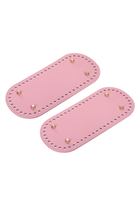 Oval Bag Bottom Shaper Pad, 2Pack 22x10cm PU Leather Cushion Base Pink