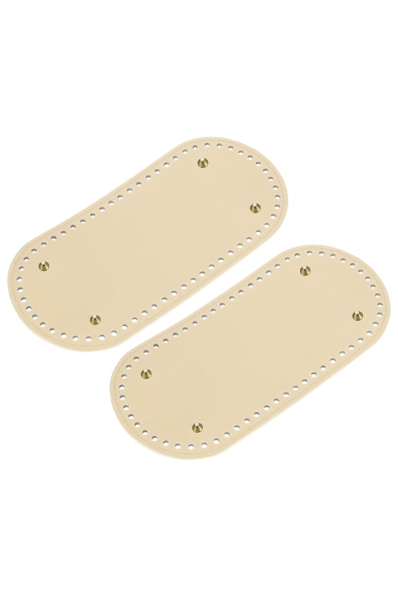 Oval Bag Bottom Shaper Pad, 2Pack 25x12cm PU Leather Cushion Base Beige