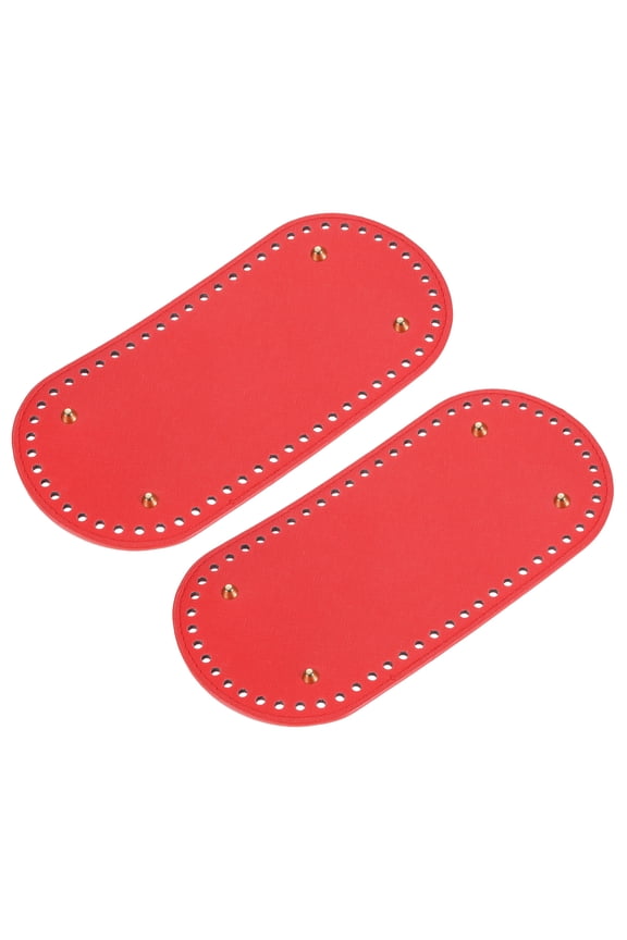 Oval Bag Bottom Shaper Pad, 2Pack 25x12cm PU Leather Cushion Base Red