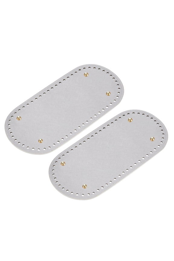 Oval Bag Bottom Shaper Pad, 2Pack 25x12cm PU Leather Cushion Base Silver Tone