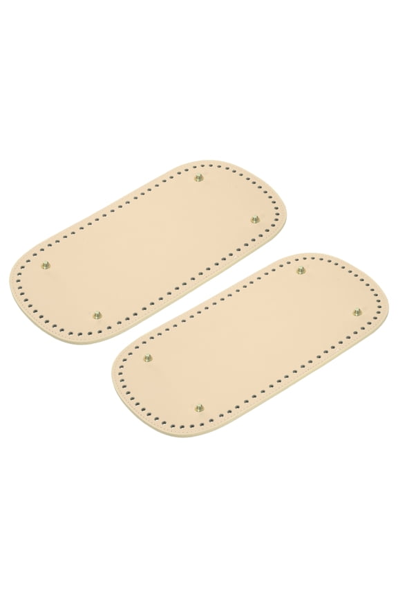 Oval Bag Bottom Shaper Pad, 2Pack 30x10cm PU Leather Cushion Base Beige White