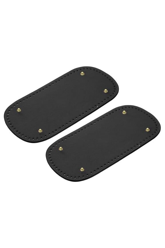 Oval Bag Bottom Shaper Pad, 2Pack 30x10cm PU Leather Cushion Base Black