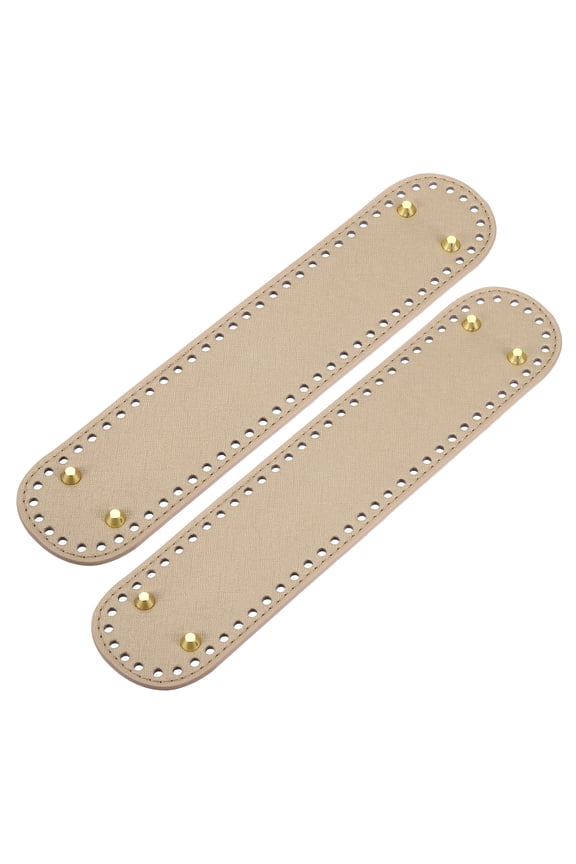 Oval Bag Bottom Shaper Pad, 2Pack 320x70mm PU Leather Bag Base Golden
