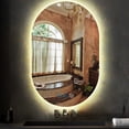 thumbnail image 1 of Oval Bathroom Backlit Smart 16" X 24" Mirror with Lights Oval Lighted Mirror for Bathroom 3 Color Anti Fog Dimmable Wall Mounted Frameless Backlit Light up Makeup Ovals LED Bathroom Mirrors, 1 of 6