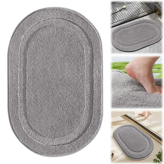 Oval Bathroom Rug, Bathroom Rug, Small Oval Rug, Bath Mats for Bathroom Non-Slip, Super Soft and Water Absorbent, Microfiber Bath Rugs, for Bathroom Ocean Wave Starfish Decor Carpet Shower