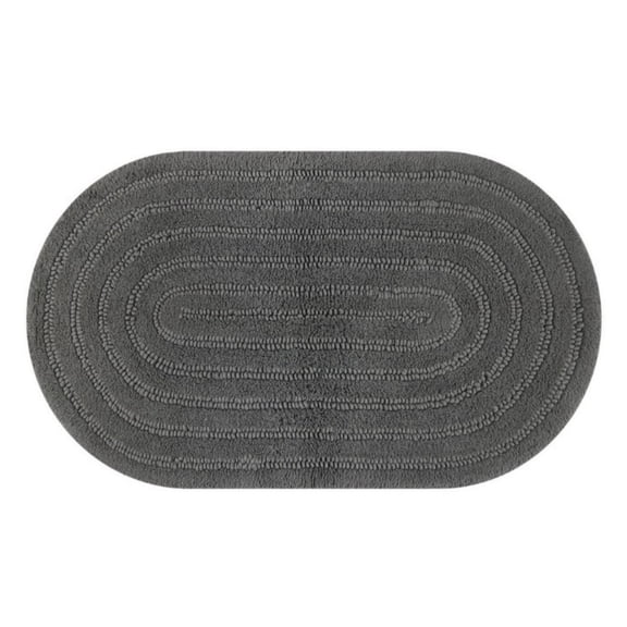 Oval Bathroom Rug Mat, Soft Absorbent Chenille Bath Mat, Non-Slip, Machine Washable, 24" x 16"
