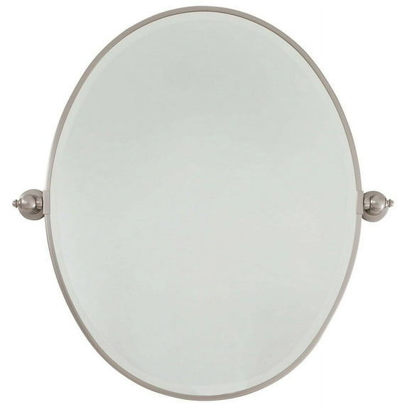 1431-84-Minka Lavery-Oval Beveled Mirror in Traditional Style - 24.5 inches tall by 19.5 inches wide-Brushed Nickel Finish