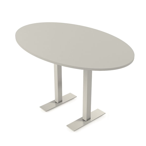 Oval Bistro Height Meeting Table T-Shaped Metal Base 46x72 Bar Table