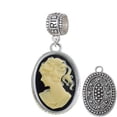 thumbnail image 1 of Oval - Black Cameo - Bridesmaid Charm Bead, 1 of 1