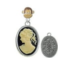 thumbnail image 1 of Oval - Black Cameo - Monkey Face Charm Bead, 1 of 1