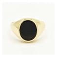 thumbnail image 1 of Oval Black Enamel Shiny Signet Unisex Adult Ring 10K Yellow Gold, 3.67 Gr - GOLDUM NYC, 1 of 4