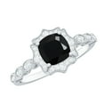 thumbnail image 1 of Oval Black Onyx Eternity Ring in East West Style (2.25 CT, AAA Quality, Rosec Jewels), 18K White Gold, US 7.00, 1 of 7