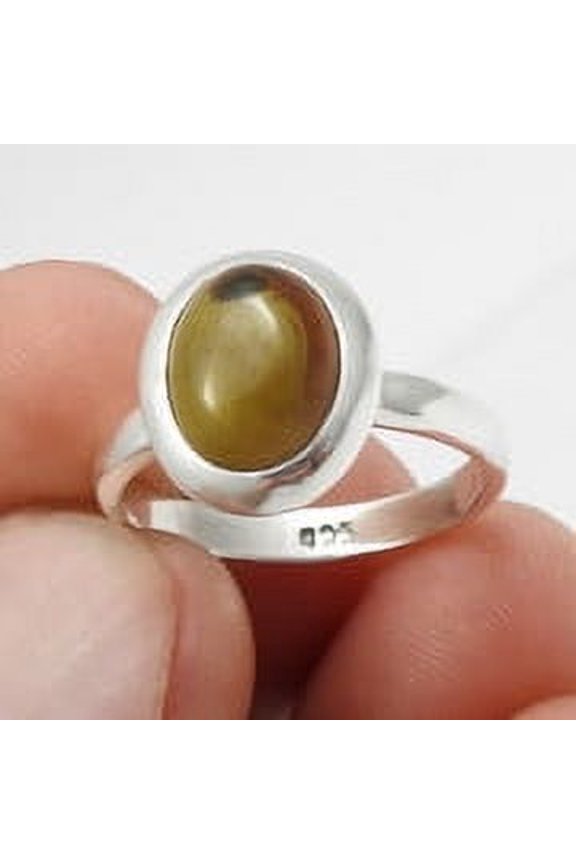 Oval Black Opal Stone 925 Sterling Silver Engagement Daughter Cocktail Ring US 6