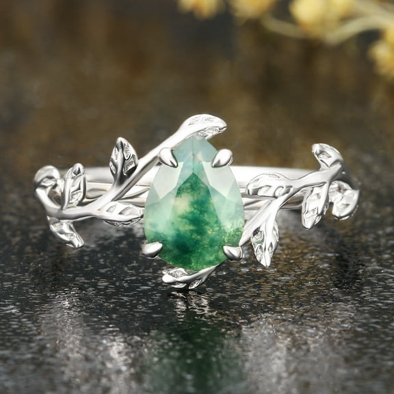 Oval Black Rutile Quartz Emgagement Ring