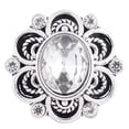 thumbnail image 1 of Oval Bloom Rhinestone Flower Snap Jewelry Ginger Charm Button, For Interchangeable DIY Customizable Accessories, 1 of 2