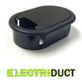 thumbnail image 1 of Oval Bottom Office Computer Desk Table Grommets - Black - Electriduct, 1 of 3