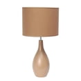 thumbnail image 1 of Oval Bowling Pin Base Ceramic Table Lamp, Light Brown, 1 of 1