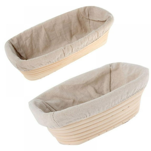 Oval Bread Banneton Proofing Basket - 10 Inch Baskets Sourdough Brotform Proofing Basket Set Banaton Towel for Baking Oval Proofing for Sourdough Bread Making Starter Jar Kit - Great As A Gift