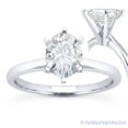 thumbnail image 1 of Oval Brilliant Cut Forever Brilliant Moissanite 6-Prong Solitaire Engagement Ring in 14k White Gold, 1 of 4