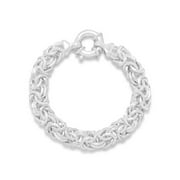 AZUREBELLA JEWELRY Oval Byzantine Bracelet Sterling Silver 12mm Wide