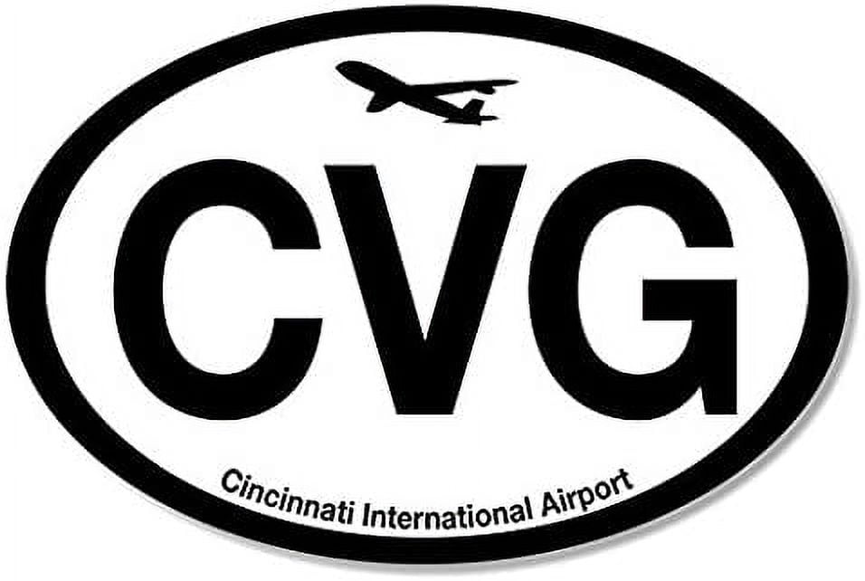 Oval CVG Cincinatti Airport Code Sticker (jet fly air hub pilot oh ...