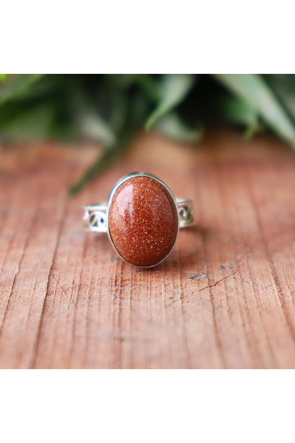 Oval Cab Red Sun Stone Ring, 925 Sterling Silver Ring, Gemstone Ring, Sun Stone Ring, Women Ring, Charm Ring, Statement Ring, Gift For Her,,